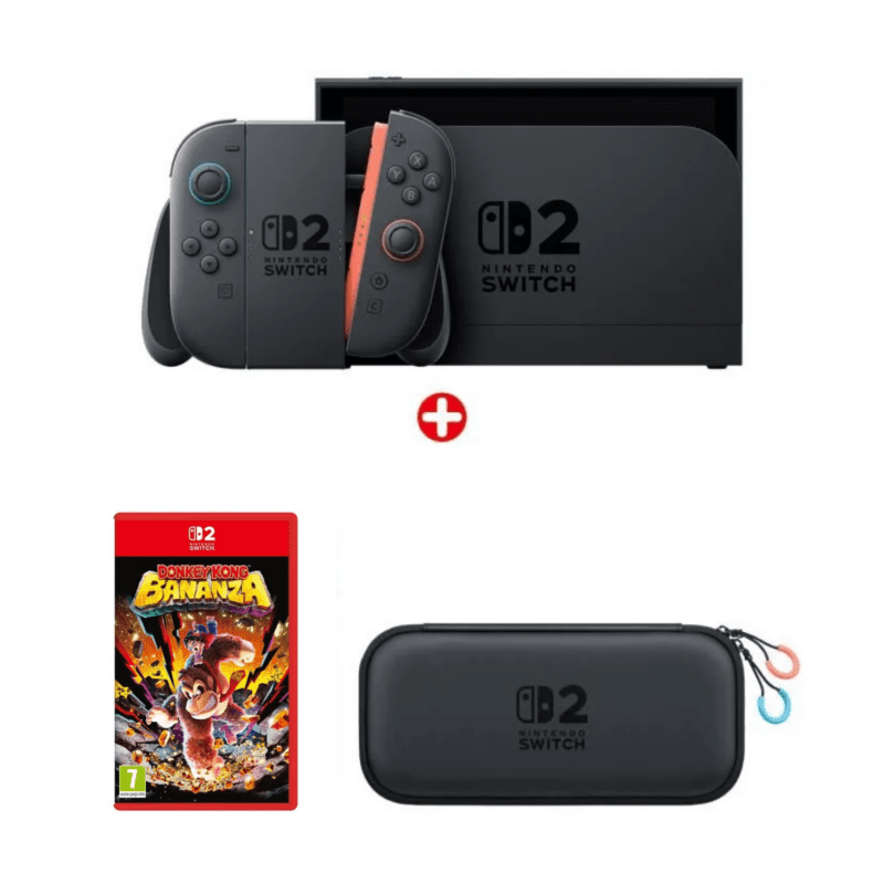 Pack Nintendo : Console Nintendo Switch 2 + Donkey Kong Bananza (Code) + Sacoche de transport